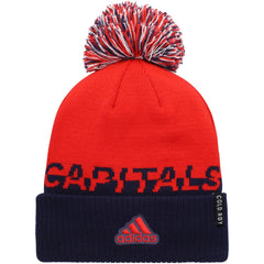 Washington Capitals adidas COLD.RDY Cuffed Knit Hat with Pom - Red/Navy - NHL
