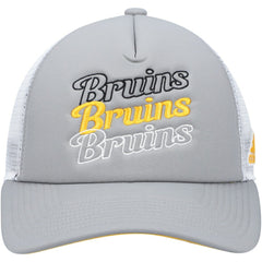 Boston Bruins adidas Women's Foam Trucker Snapback Hat - Gray/White - NHL