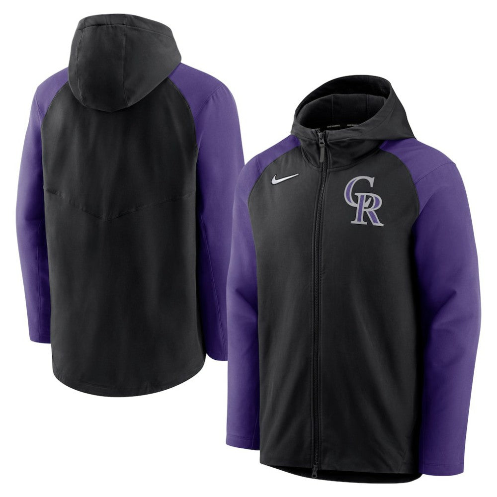 Colorado Rockies Nike Authentic Collection Performance Raglan Full-Zip Hoodie - MLB