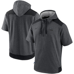 Milwaukee Brewers Nike Authentic Collection Dry Flux Performance Quarter-Zip Short Sleeve Hoodie - MLB