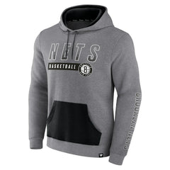Brooklyn Nets Off The Bench Color Block Pullover Hoodie Heathered Gray - NBA