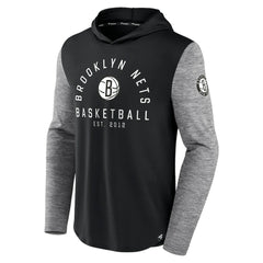 Brooklyn Nets Deep Rotation Performance Pullover Hoodie Black/Heathered Charcoal - NBA