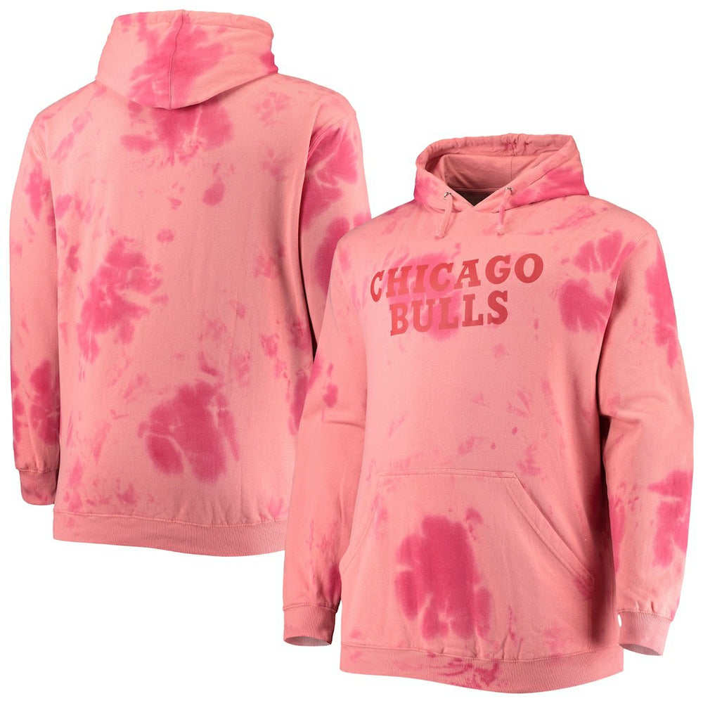 Chicago Bulls Big & Tall Wordmark Cloud Dye Pullover Hoodie Red - NBA