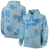 New York Knicks Big & Tall Wordmark Cloud Dye Pullover Hoodie Blue - NBA