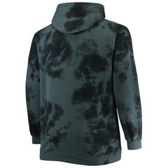 Brooklyn Nets Big & Tall Wordmark Cloud Dye Pullover Hoodie Black - NBA