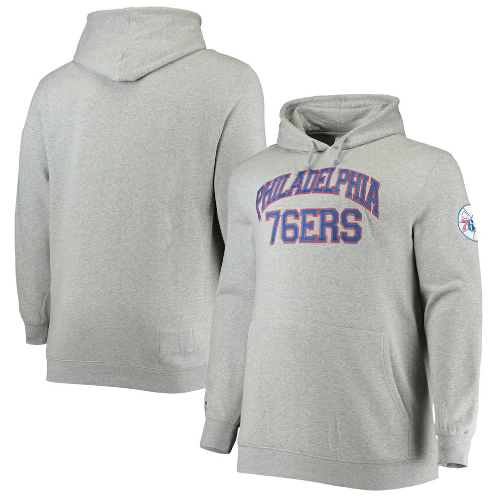 Philadelphia 76ers Hardwood Classics Big & Tall Throwback Pullover Hoodie Heathered Gray - NBA