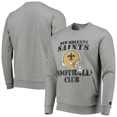 New Orleans Saints Starter Locker Room Throwback End Zone Pullover Sweatshirt Gray | NFL