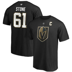 Mark Stone Vegas Golden Knights Fanatics Authentic Stack Player Name & Number Captain Patch T-Shirt - Black - NHL
