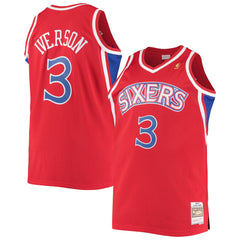 Allen Iverson Philadelphia 76ers 1996/97 Big & Tall Hardwood Classics Swingman Jersey Red - NBA