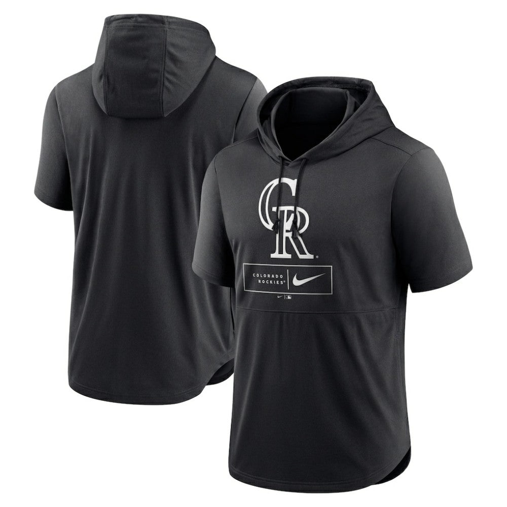 Colorado Rockies Nike Lockup Performance Short Sleeve Lightweight Hooded Top - MLB