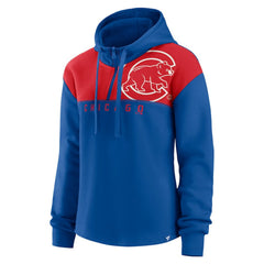 Chicago Cubs Fanatics Women's Iconic Overslide Color-Block Quarter-Zip Hoodie - MLB