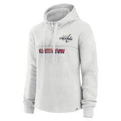 Washington Capitals Fanatics Women's True Classics Legacy Quarter-Zip Hoodie - Ash - NHL