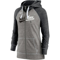 Chicago White Sox Nike Women's Split Wordmark Gym Vintage Raglan Lightweight Full-Zip Hoodie - MLB