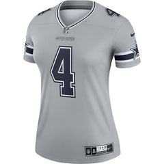 Dak Prescott Dallas Cowboys Women's Legend Player Performance Top Gray | Nike for Sale
