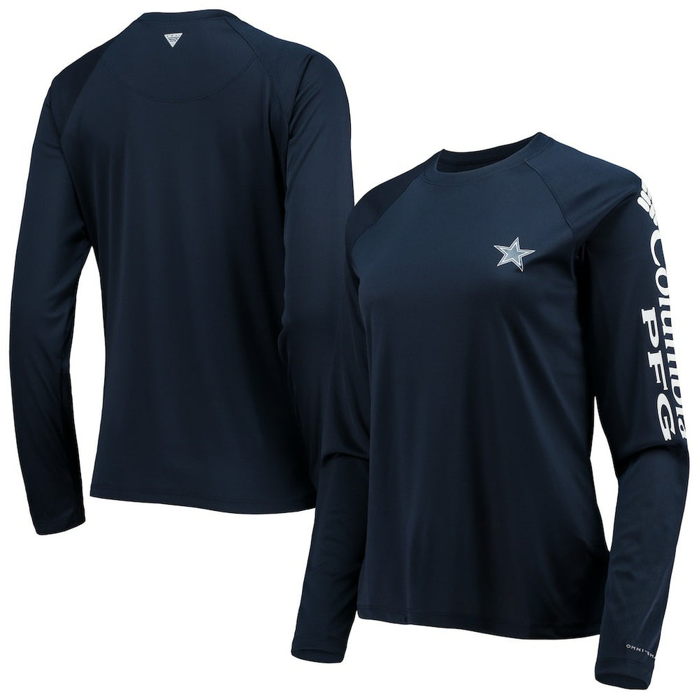 Dallas Cowboys Women's Tidal Omni-Shade Raglan Long Sleeve T-Shirt Navy/White | Columbia