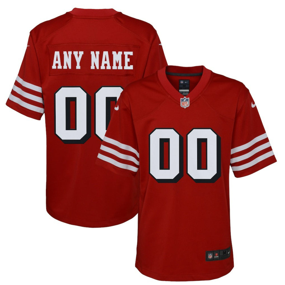 San Francisco 49ers Youth Alternate Custom Game Jersey Scarlet | Nike for Sale