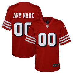 San Francisco 49ers Youth Alternate Custom Game Jersey Scarlet | Nike for Sale