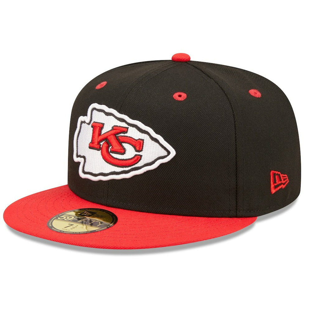 Kansas City Chiefs New Era Flipside 2Tone 59FIFTY Fitted Hat Black/Red | NFL