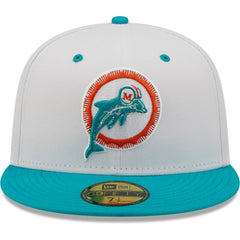 Miami Dolphins New Era Flipside 2Tone 59FIFTY Fitted Hat White/Aqua | NFL