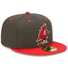 Tampa Bay Buccaneers New Era Flipside 2Tone 59FIFTY Fitted Hat Pewter/Red | NFL