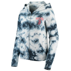 Boston Red Sox New Era Women's Tie-Dye Fleece Full-Zip Hoodie - MLB