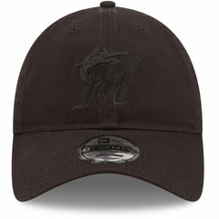Miami Marlins New Era Black On Black Core Classic 2.0 9TWENTY Adjustable Hat Hats - MLB