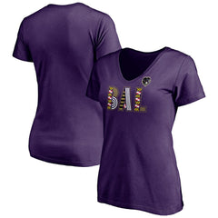 Baltimore Ravens Women's Hometown Collection Wildcat V-Neck T-Shirt Purple | Fanatics