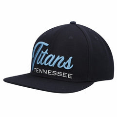 Tennessee Titans Pro Standard Script Wordmark Snapback Hat Navy | NFL
