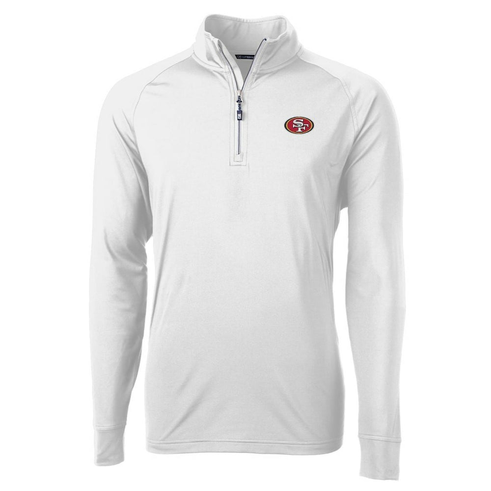 San Francisco 49ers Cutter & Buck Adapt Eco Knit Quarter-Zip Pullover Jacket White | NFL