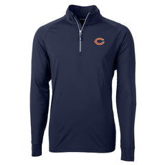 Chicago Bears Cutter & Buck Adapt Eco Knit Quarter-Zip Pullover Jacket Navy | NFL