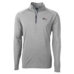 Denver Broncos Cutter & Buck Adapt Eco Knit Quarter-Zip Pullover Jacket Gray | NFL