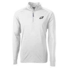 Philadelphia Eagles Cutter & Buck Adapt Eco Knit Quarter-Zip Pullover Jacket White | NFL