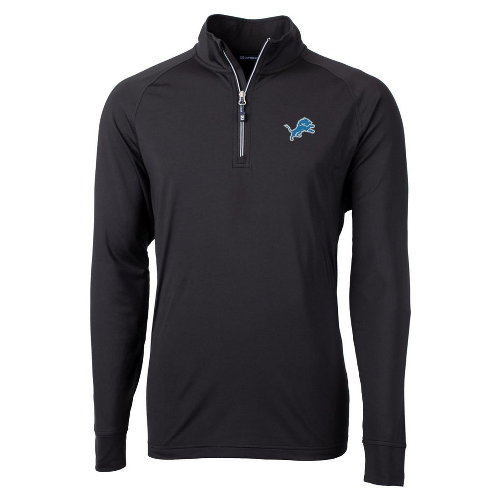 Detroit Lions Cutter & Buck Adapt Eco Knit Quarter-Zip Pullover Jacket Black | NFL