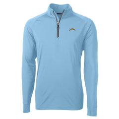 Los Angeles Chargers Cutter & Buck Adapt Eco Knit Quarter-Zip Pullover Jacket Light Blue | NFL