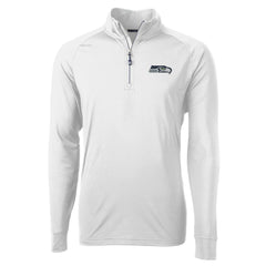 Seattle Seahawks Cutter & Buck Adapt Eco Knit Quarter-Zip Pullover Jacket White | NFL