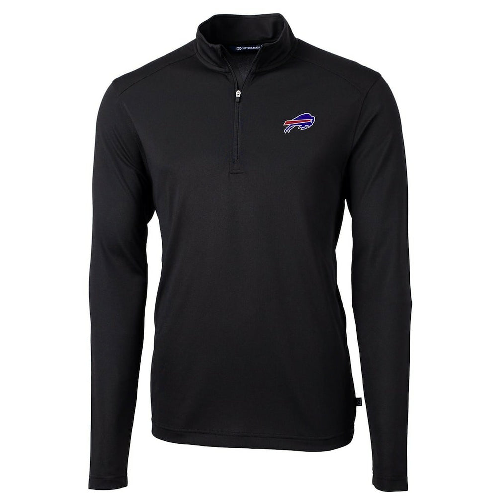 Buffalo Bills Cutter & Buck Virtue Eco Pique Recycled Quarter-Zip Pullover Jacket Black | NFL