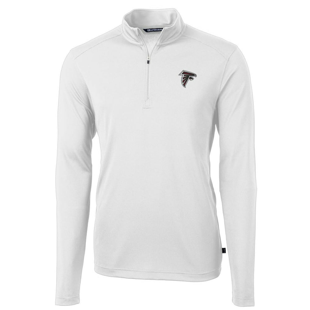 Atlanta Falcons Cutter & Buck Virtue Eco Pique Recycled Quarter-Zip Pullover Jacket White | NFL