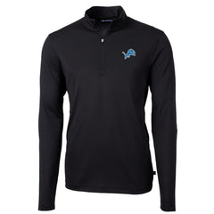 Detroit Lions Cutter & Buck Virtue Eco Pique Recycled Quarter-Zip Pullover Jacket Black | NFL