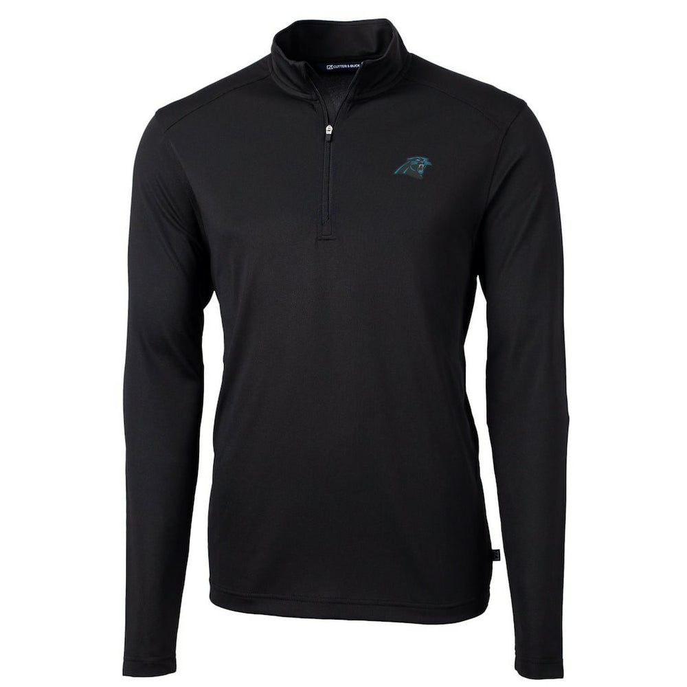Carolina Panthers Cutter & Buck Virtue Eco Pique Recycled Quarter-Zip Pullover Jacket Black | NFL