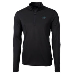 Carolina Panthers Cutter & Buck Virtue Eco Pique Recycled Quarter-Zip Pullover Jacket Black | NFL