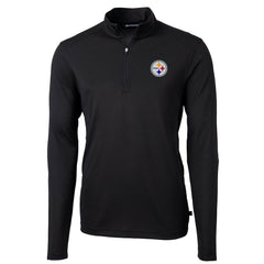 Pittsburgh Steelers Cutter & Buck Virtue Eco Pique Recycled Quarter-Zip Pullover Jacket Black | NFL