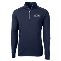 Seattle Seahawks Cutter & Buck Big & Tall Adapt Eco Knit Quarter-Zip Pullover Jacket College Navy | NFL