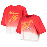 Patrick Mahomes Kansas City Chiefs Majestic Threads Women's Dip-Dye Player Name & Number Crop Top Red/White | NFL