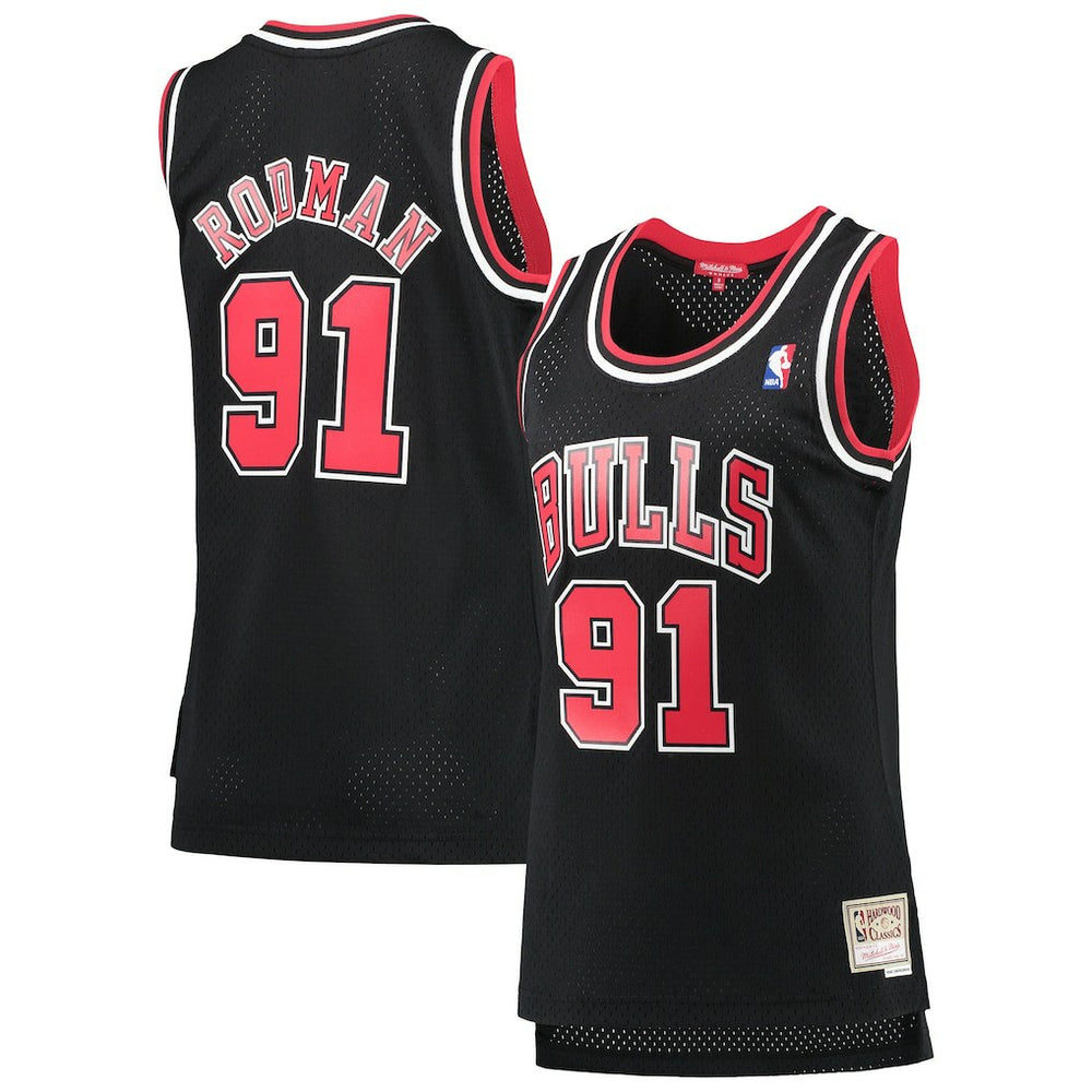 Dennis Rodman Chicago Bulls Women's Hardwood Classics Swingman Jersey Black - NBA