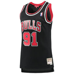 Dennis Rodman Chicago Bulls Women's Hardwood Classics Swingman Jersey Black - NBA
