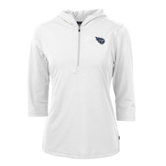 Tennessee Titans Cutter & Buck Women's Virtue Eco Pique Half-Zip 3/4 Sleeve Pullover Hoodie White | NFL