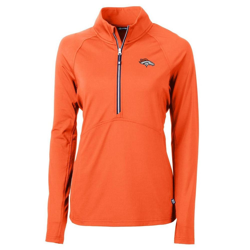 Denver Broncos Cutter & Buck Women's Adapt Eco Knit Half-Zip Pullover Jacket Orange | NFL