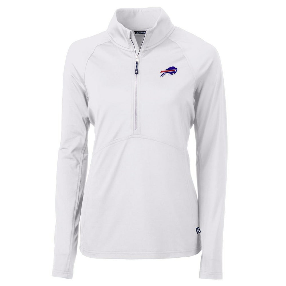 Buffalo Bills Cutter & Buck Women's Adapt Eco Knit Half-Zip Pullover Jacket White | NFL