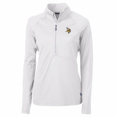Minnesota Vikings Cutter & Buck Women's Adapt Eco Knit Half-Zip Pullover Jacket White | NFL