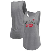 Chicago Bulls Women's Quality Time Open Scoop Neck Tri-Blend Tank Top Heathered Gray - NBA